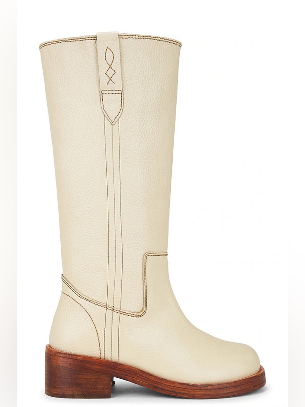New Free People Blaze Pull On Leather Boots Parchment - Picture 4 of 10